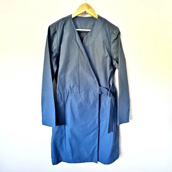 KATE SPADE SATURDAY | Navy Blue Collarless Trench Coat Buckle Side | Size XL - Picture 1 of 7